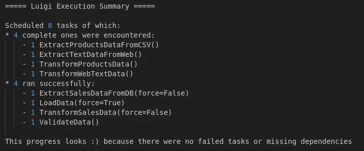 Luigi Execution Summary